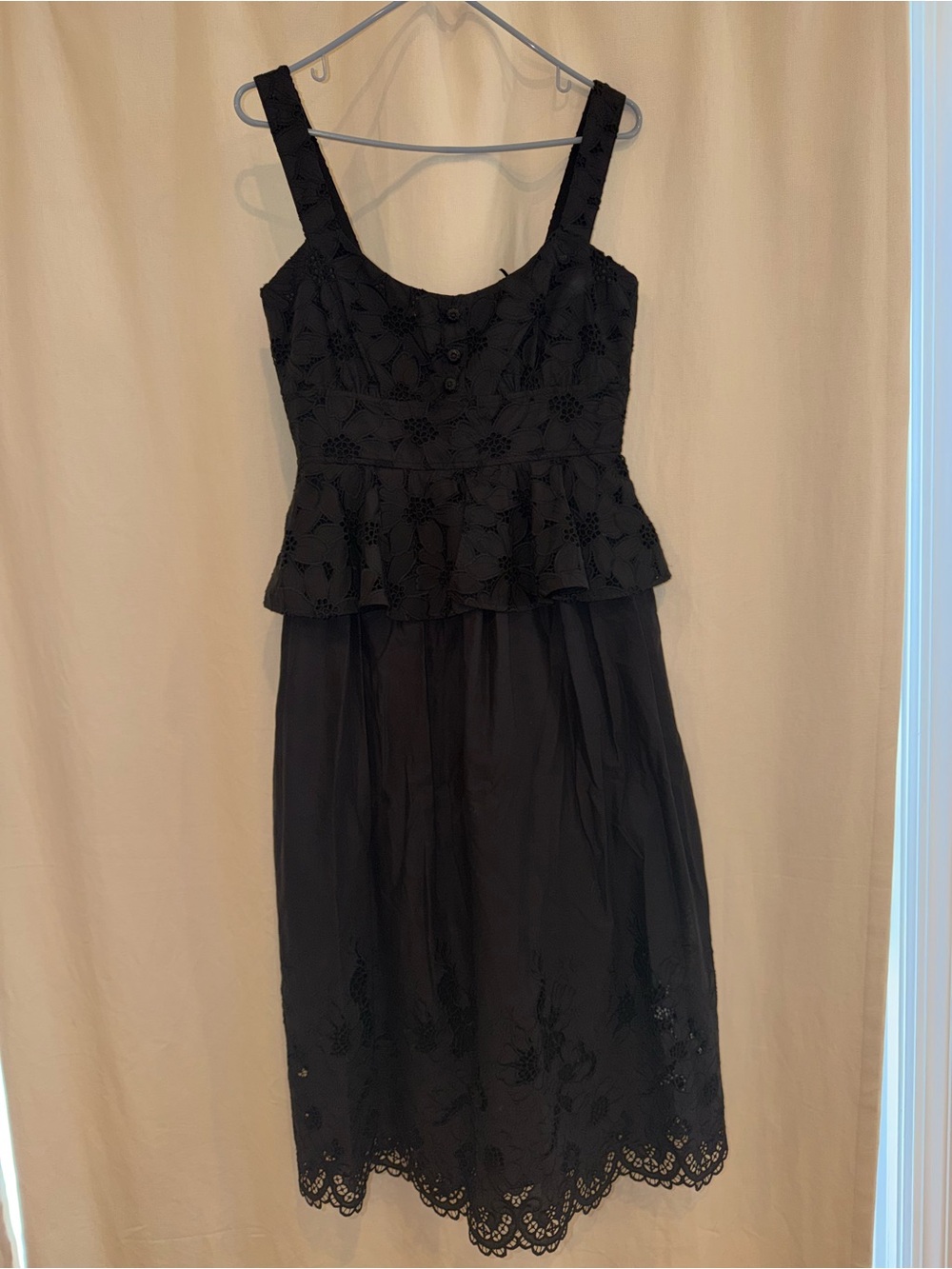 LK Bennett Black Sleeveless Peplum Midi Dress
